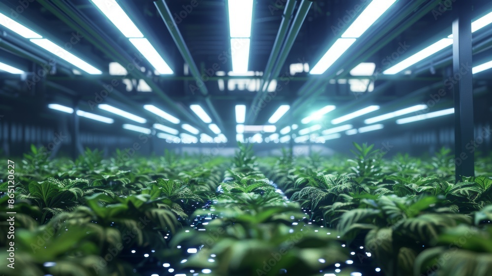 Efficient Indoor Hydroponic Farming LED Lights Network Controlled by Central System Efficient Indoor Hydroponic Farming LED Lights Network Controlled by Central System