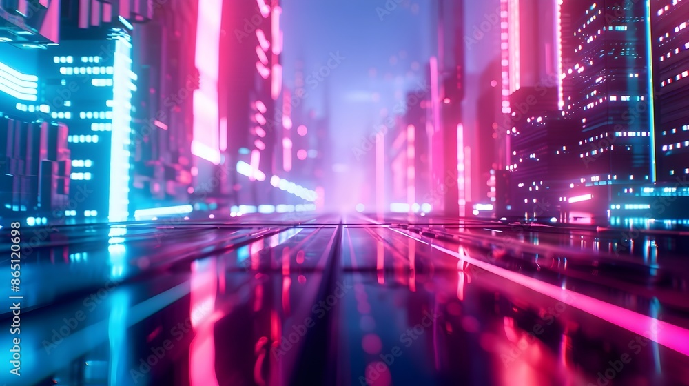 Surreal Futuristic Cityscape with Glowing Holographic Interfaces and Ethereal Data Visualization Surreal Futuristic Cityscape with Glowing Holographic Interfaces and Ethereal Data Visualization