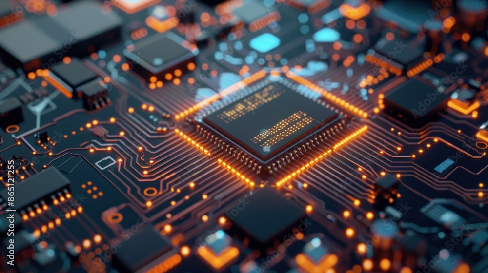 Future technology and electronic circuit board, high-tech engineer in Industry 4.0 Future technology and electronic circuit board, high-tech engineer in Industry 4.0