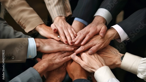 Wallpaper Mural Unified Success CloseUp of Business Professionals' Hands in Team Cheer Emphasizing Unity and Collaboration Torontodigital.ca