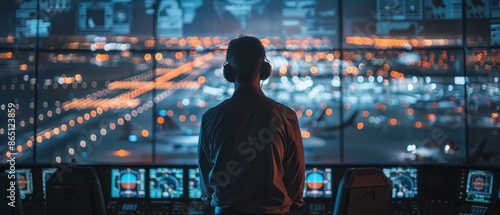 the flight controller monitors the flight plan of the aircraft on the monitor screen