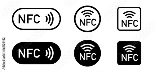 Nfc scan icon. NFC payment icon set. NFC technology icon. Vector illustration