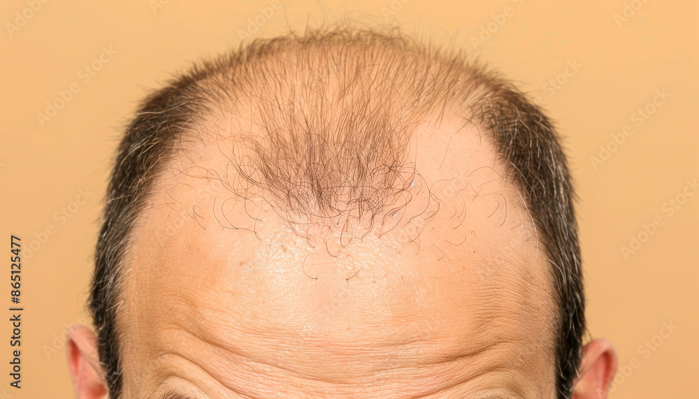 Obraz premium A man who is bald is making humorous facial expressions and movements with different emotions