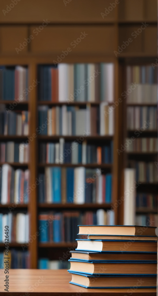 Stack of hardcover books in a library. Stack of hardcover books in a library.