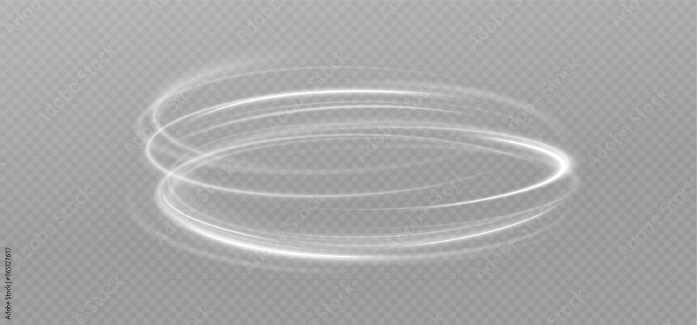 Obraz premium Light white Twirl. Curve light effect of white line. Glowing white spiral. The effect of high-speed abstract lines. Rotating shiny rings. 