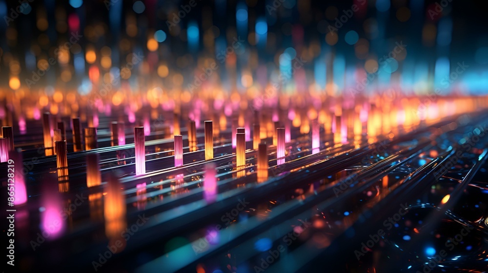 A computer screen displaying vibrant, colorful lights in various hues and patterns. A computer screen displaying vibrant, colorful lights in various hues and patterns.