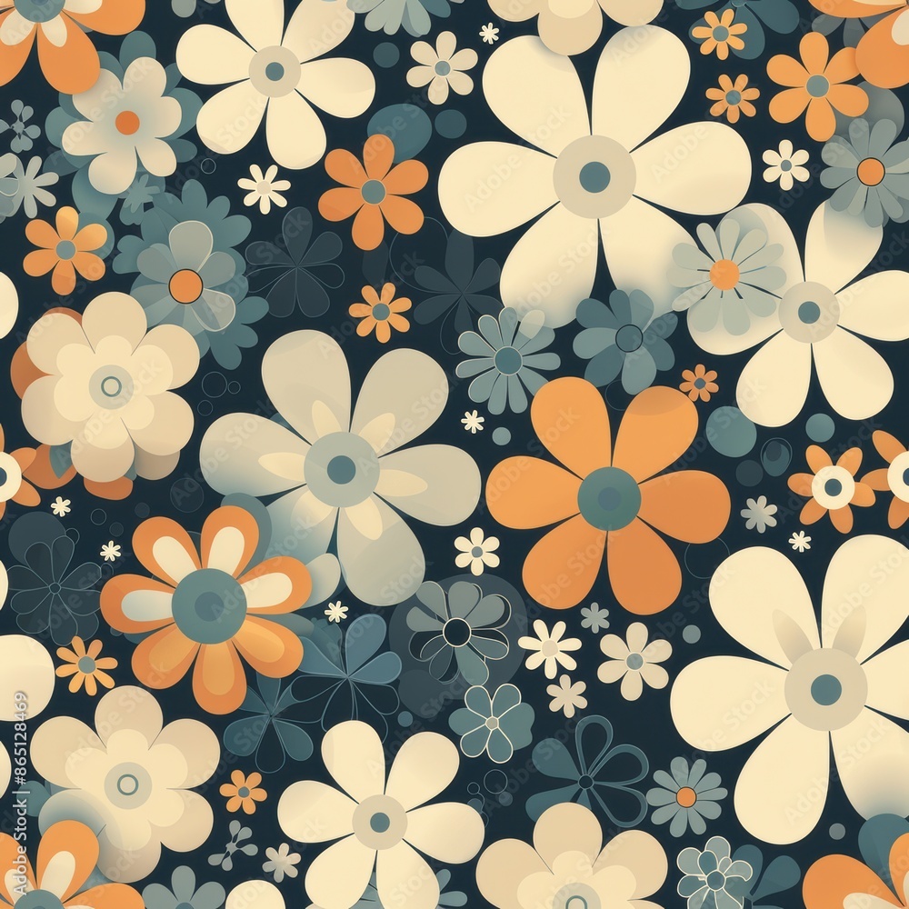 Retro Psychedelic Flower Pattern Retro Psychedelic Flower Pattern