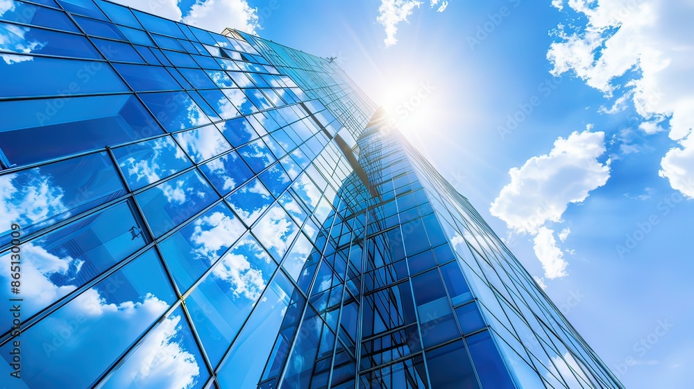 Obraz premium Modern building in the city with blue sky
