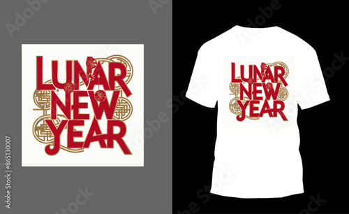 Lunar New Year t-Shirt design, typography