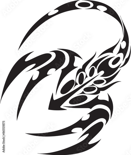 Vector abstract scorpion tattoo