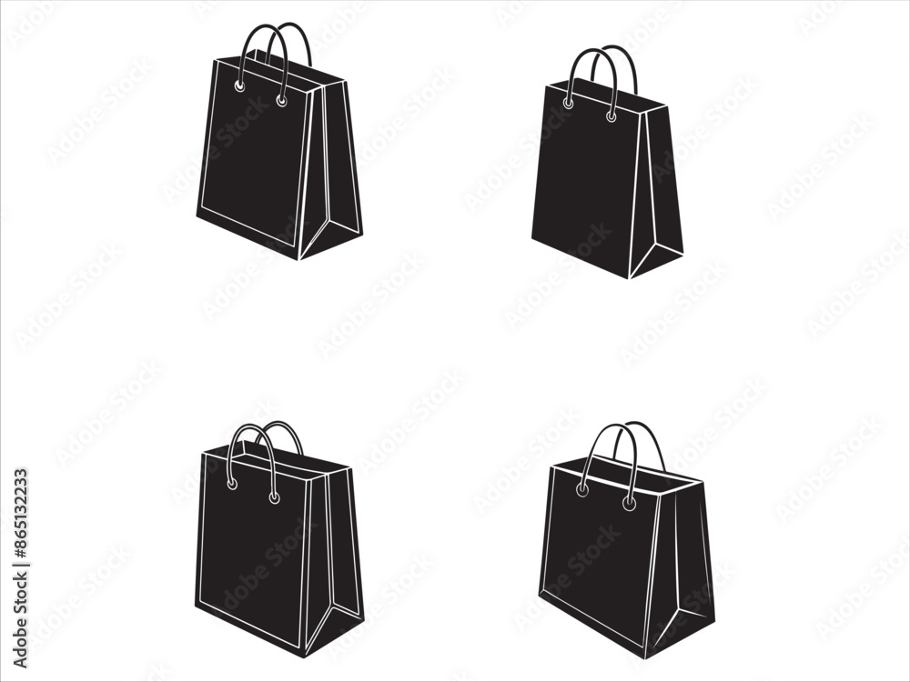 Man Woman Shopping Bag silhouette design vector art AI Generated Man Woman Shopping Bag silhouette design vector art AI Generated