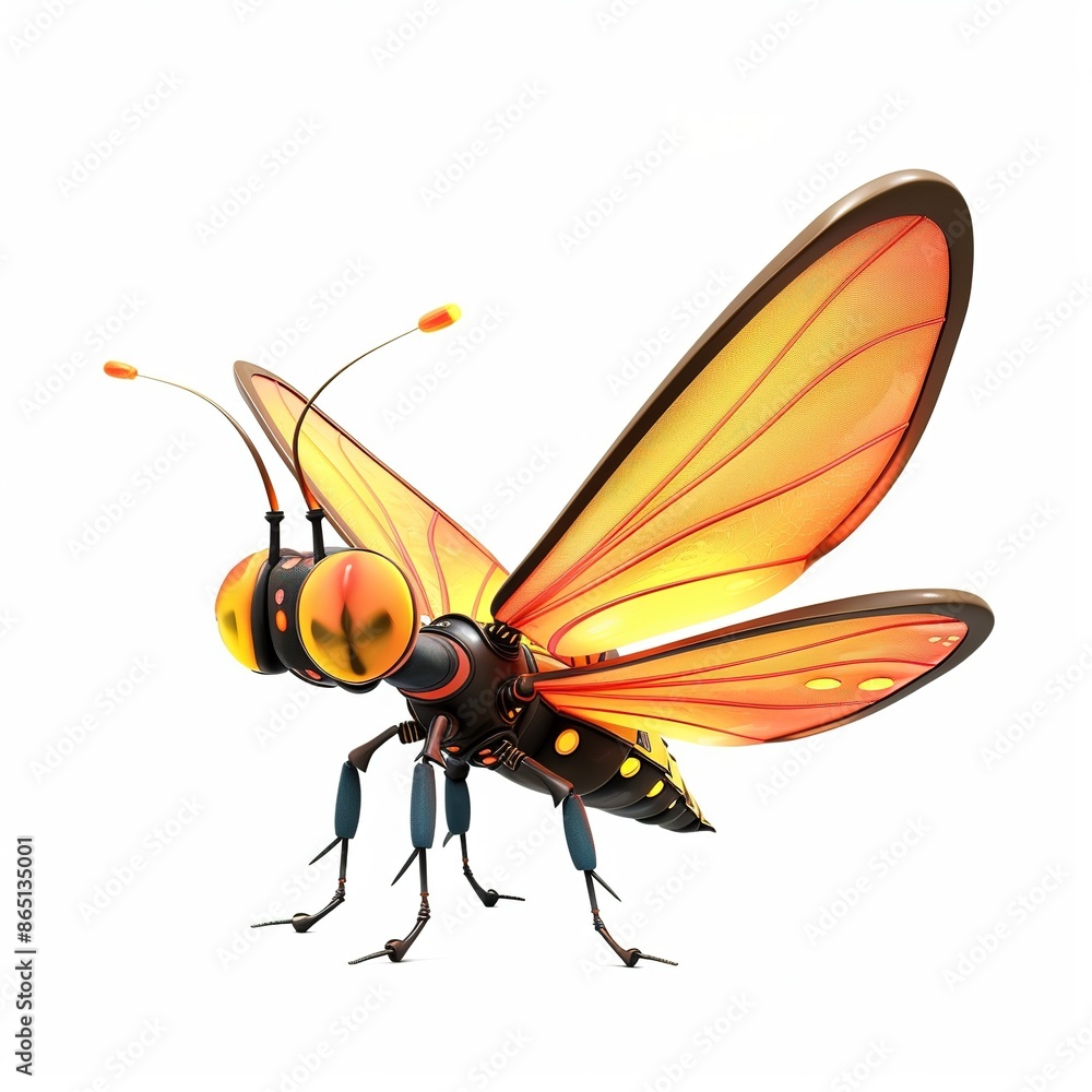 Fototapeta premium Firefly 3D cartoon isolated whitebackground 