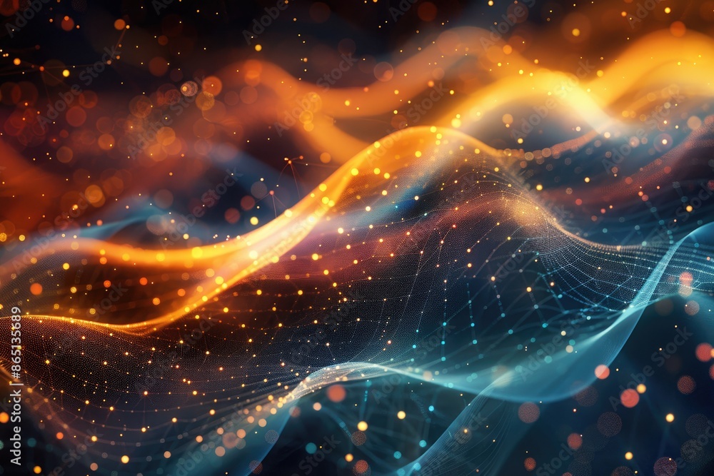 Fototapeta premium Abstract colorfur background digital wave cyber surface diodes