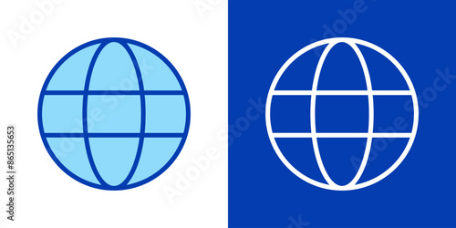 Internet globe, web, website icon in flat style. Web, website logo