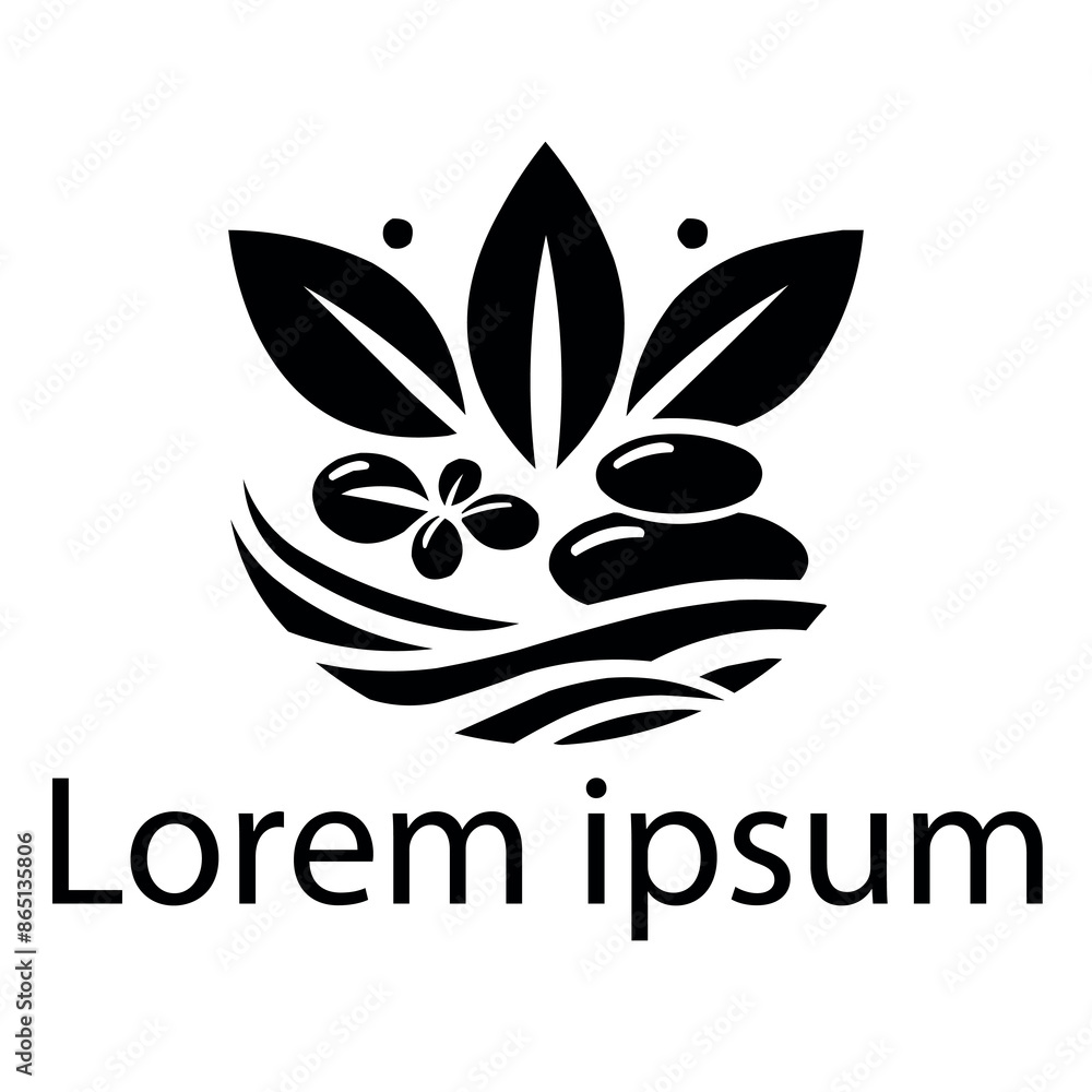 A black spa logo on white simple background A black spa logo on white simple background