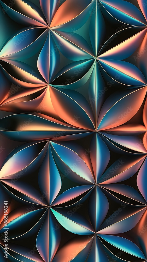 Ornate Geometric Petals Grid, Abstract Vector Seamless Pattern Wallpaper Ornate Geometric Petals Grid, Abstract Vector Seamless Pattern Wallpaper