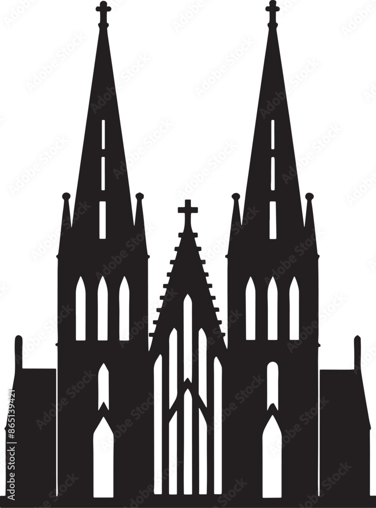 saint cathedral city illustration black and white saint cathedral city illustration black and white