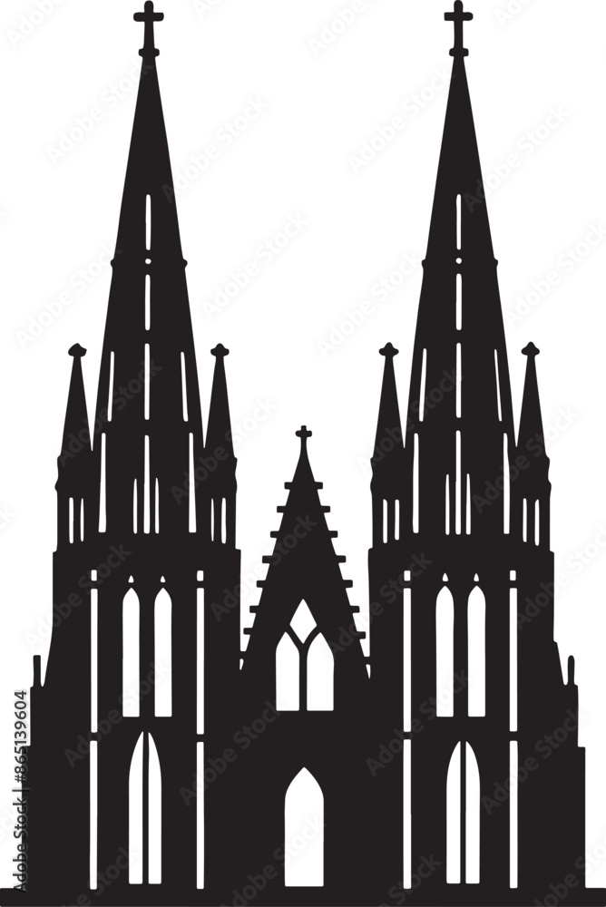 saint cathedral city illustration black and white saint cathedral city illustration black and white