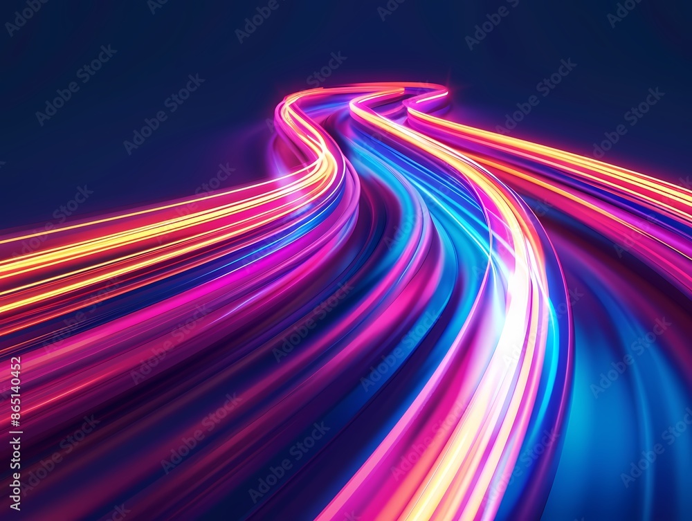 Neon Swirls on Dark Abstract Background Neon Swirls on Dark Abstract Background