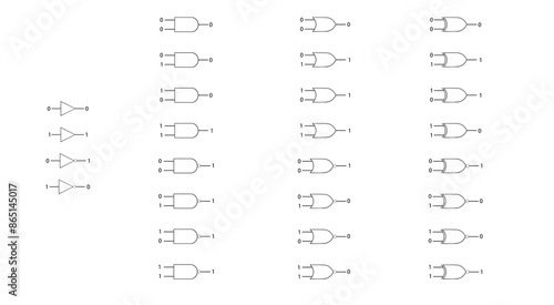 logic gate icon on the white background