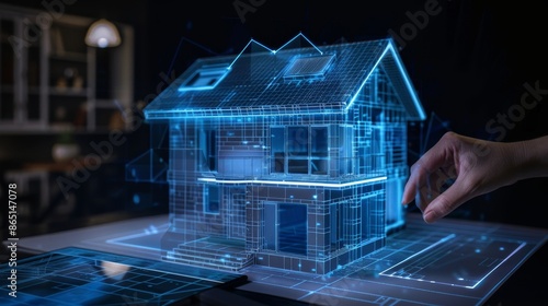 Smart Home Innovation Interactive Digital Blueprint with CuttingEdge Features