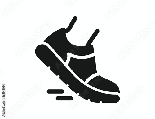 Running shoe black silhouette icon