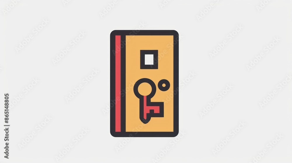 Key Icon on Yellow Background Key Icon on Yellow Background