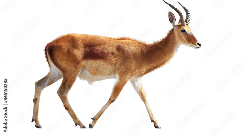 3. Produce a realistic digital rendering of a Red Lechwe in its natural stance, fully isolated on a transparent background. This image should be ready for integration onto a plain white background, 3. Produce a realistic digital rendering of a Red Lechwe in its natural stance, fully isolated on a transparent background. This image should be ready for integration onto a plain white background,