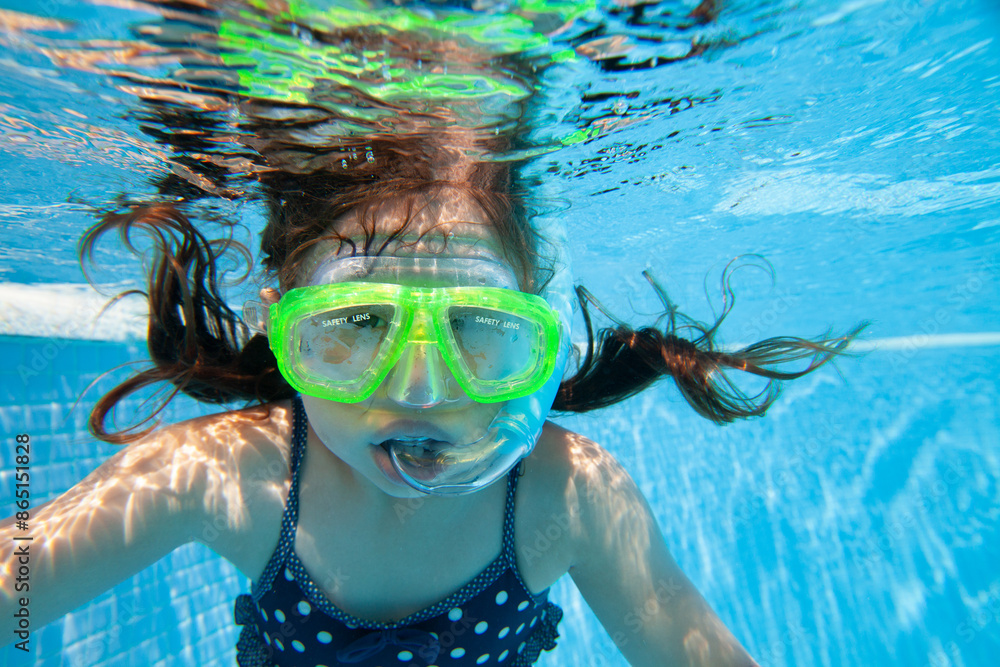 girl swiming in pool
