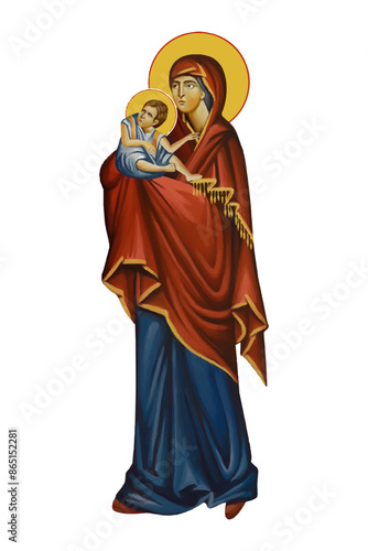 Madonna in Byzantine style isolated