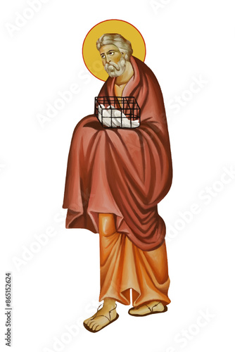 Righteous Joseph in Byzantine style isolated