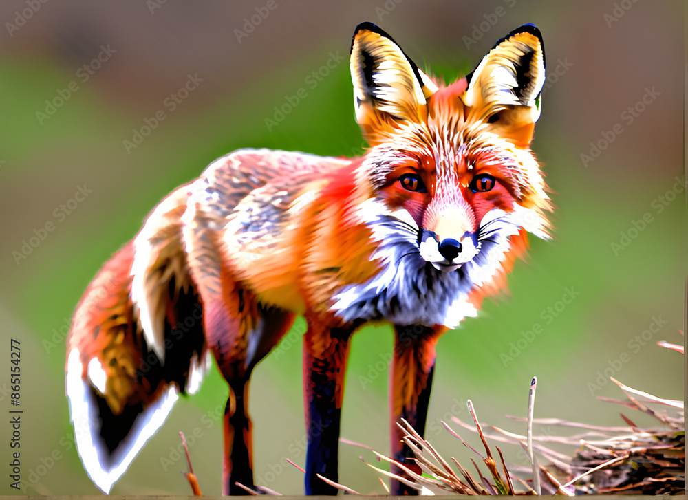 Obraz premium 붉은여우 generative ai