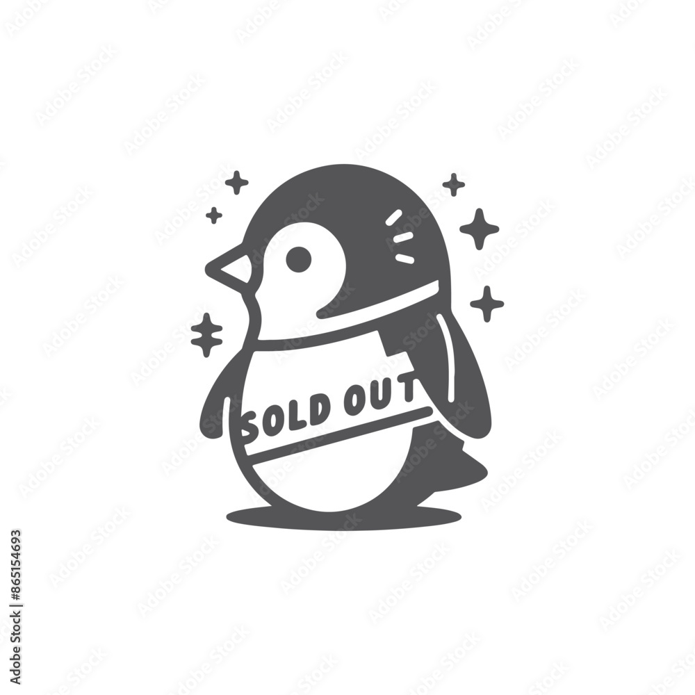 simple eye catching minimalist head penguin vector, black and white, Sold out, white background simple eye catching minimalist head penguin vector, black and white, Sold out, white background