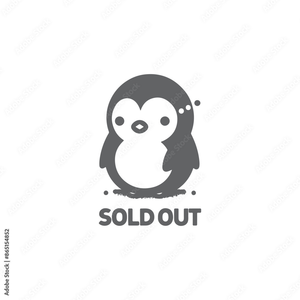 simple eye catching minimalist head penguin vector, black and white, Sold out, white background simple eye catching minimalist head penguin vector, black and white, Sold out, white background