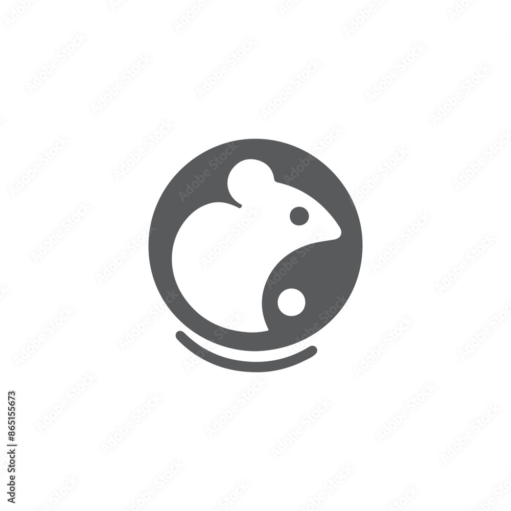 simple eye catching minimalist mouse vector logo, black and white, white background simple eye catching minimalist mouse vector logo, black and white, white background