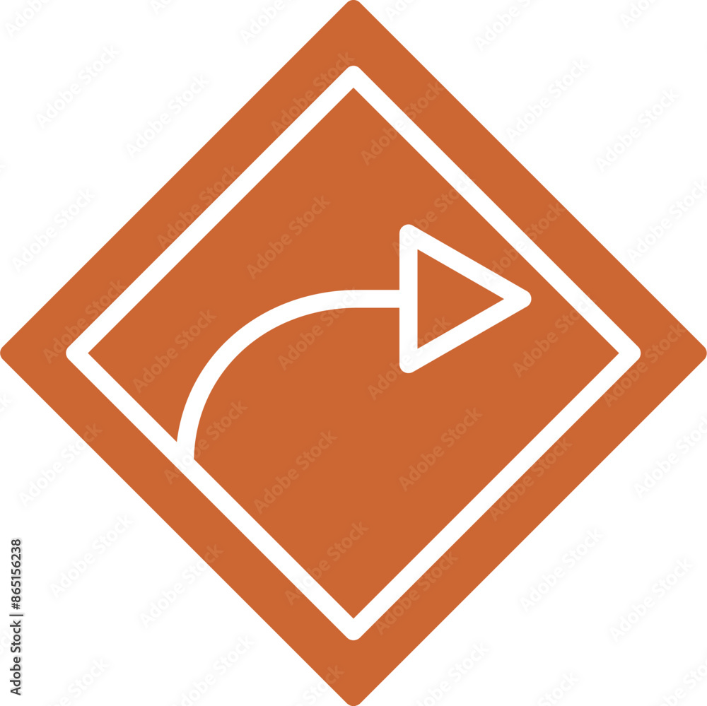 Right Turn Vector Icon Right Turn Vector Icon