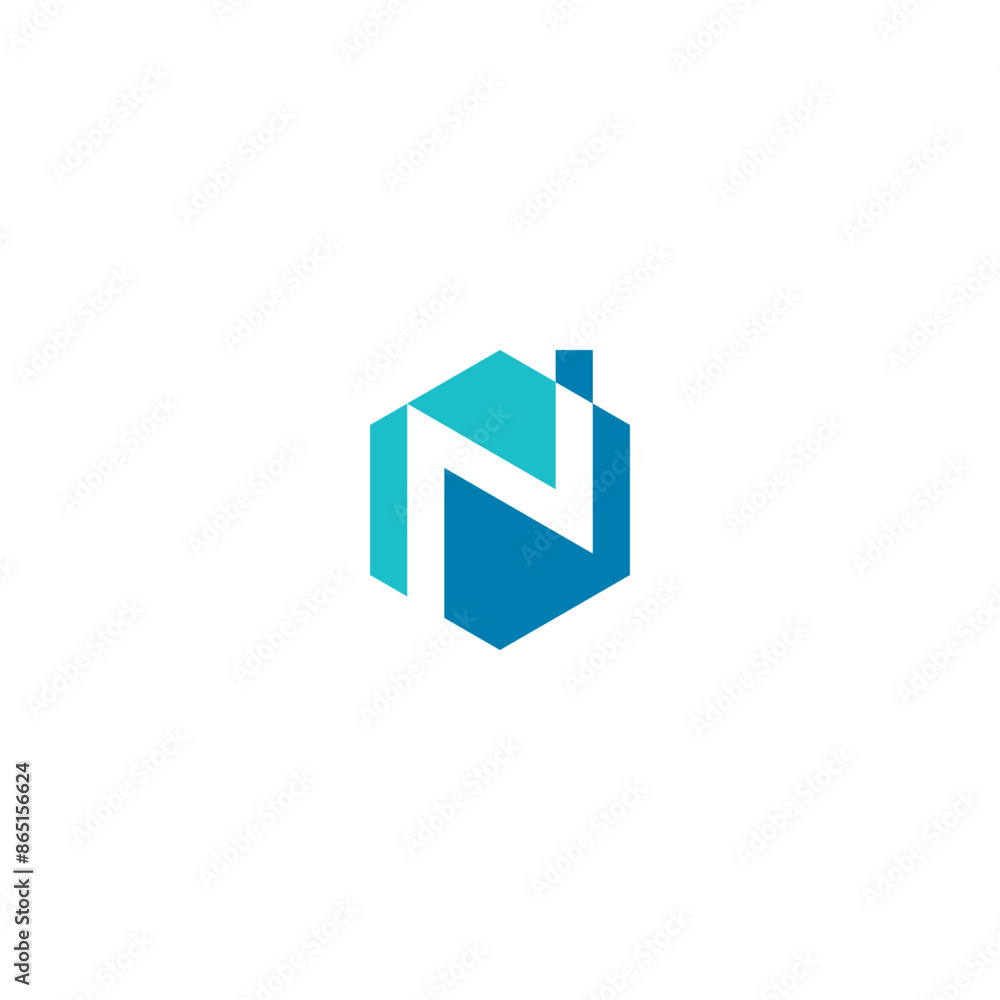 N initial logo with house building concept. N initial logo with house building concept.