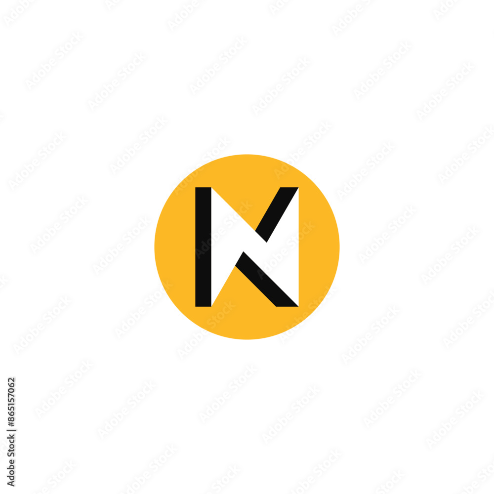 N letter abstract logo inside circle. N letter abstract logo inside circle.