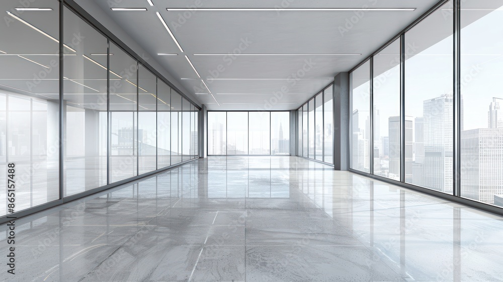 Empty Office Space with City View Empty Office Space with City View