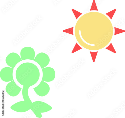 Flower in sunlight Vector Icon