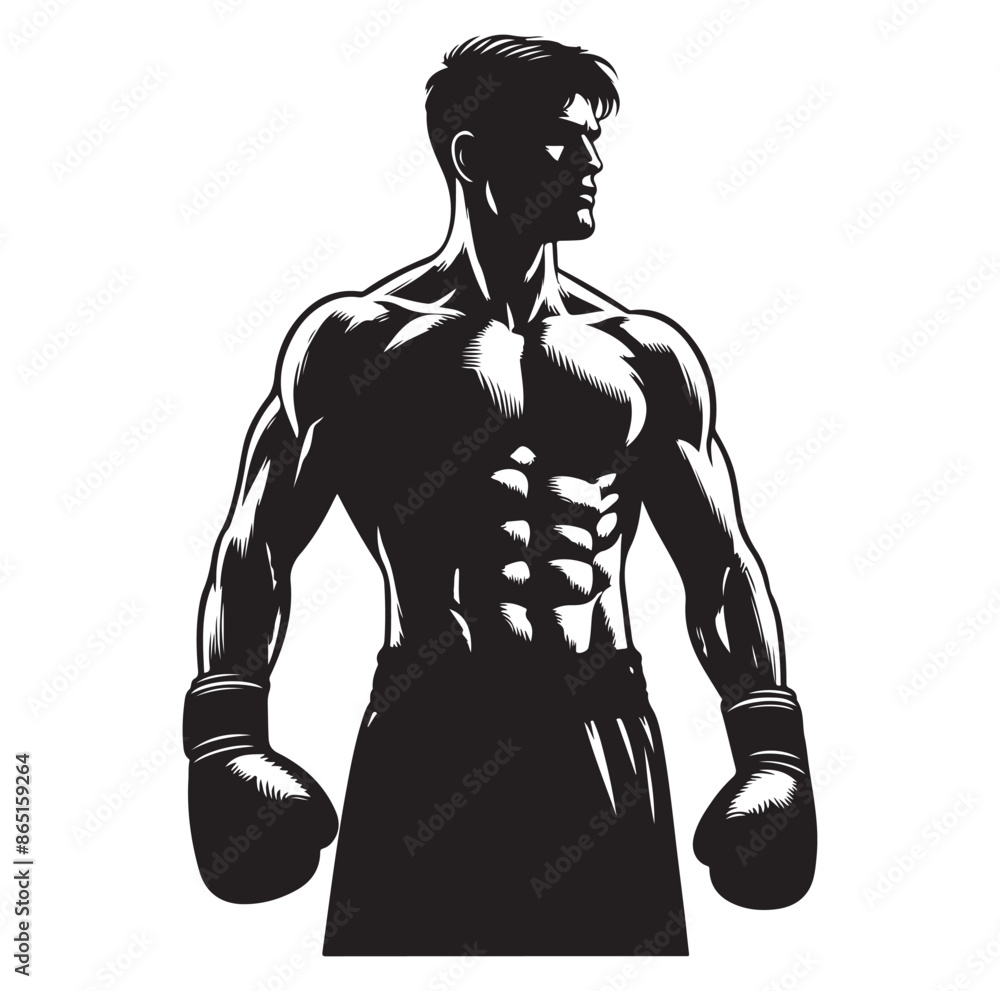 A boxer stand with pose silhouette vector. boxer silhouette. A boxer stand with pose silhouette vector. boxer silhouette.