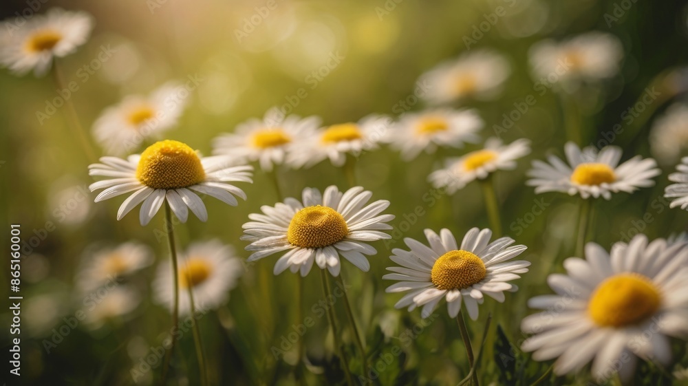 Summer beauty of daisy flowers in the meadow Summer beauty of daisy flowers in the meadow