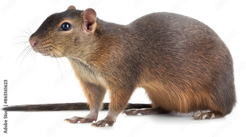 2. Create a high-resolution image of an Agouti showcasing its sleek fur and distinctive coloring, with a transparent background suitable for effortless placement on a white backdrop. Ensure the final 2. Create a high-resolution image of an Agouti showcasing its sleek fur and distinctive coloring, with a transparent background suitable for effortless placement on a white backdrop. Ensure the final