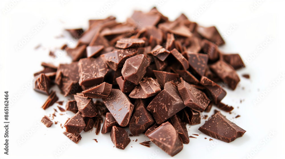 Chocolate chips on a white background Chocolate chips on a white background