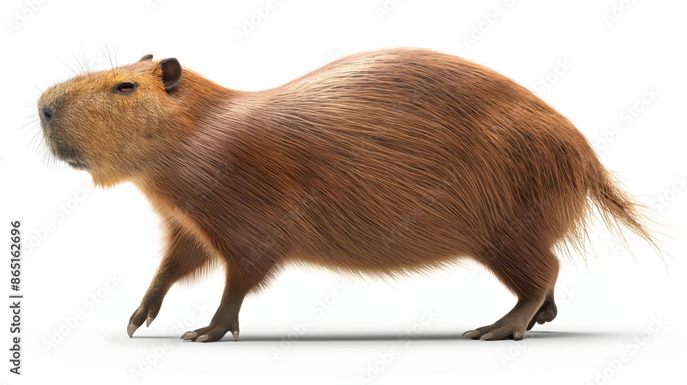 2. Create a high-resolution image of a Capybara showcasing its large size and friendly demeanor, with a transparent background suitable for effortless placement on a white backdrop. Ensure the final 2. Create a high-resolution image of a Capybara showcasing its large size and friendly demeanor, with a transparent background suitable for effortless placement on a white backdrop. Ensure the final