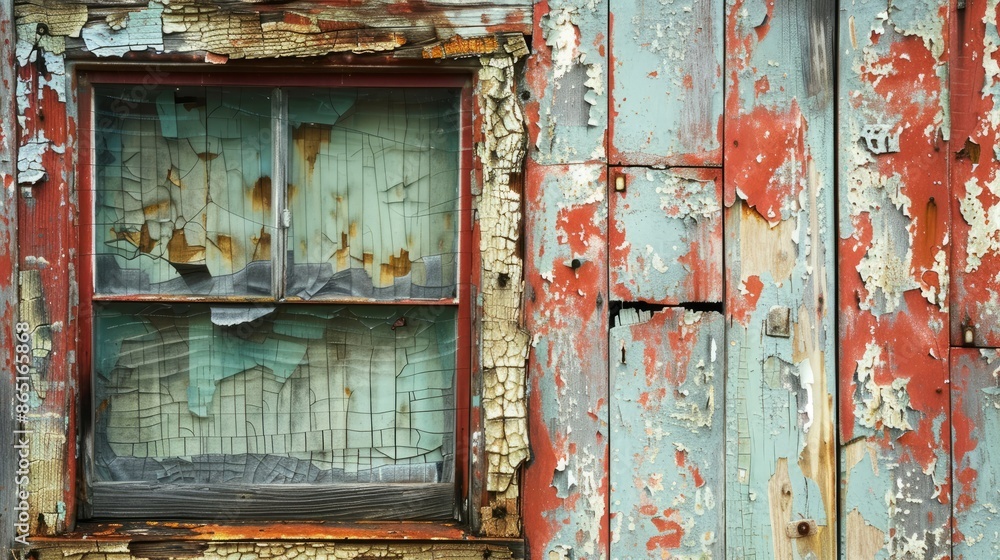 Naklejka premium Urban decay with peeling paint and rust