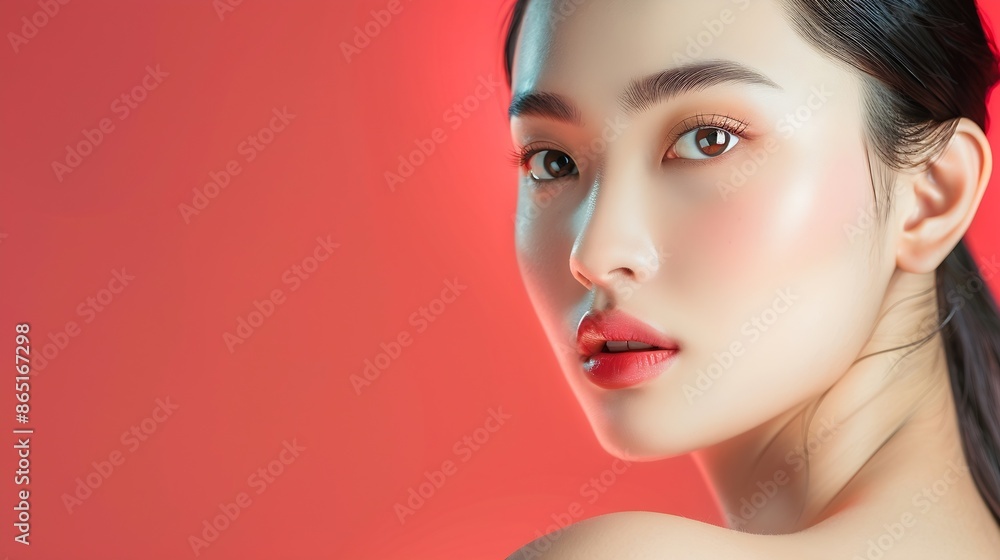 Fototapeta premium Fashion portrait of young Asian woman Skin care Beauty salon Cosmetics : Generative AI
