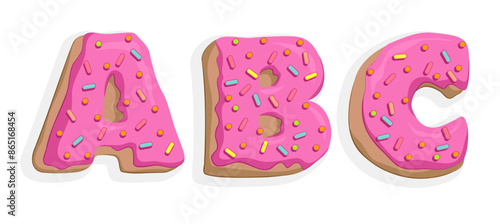 Donut font. Sweets letters.