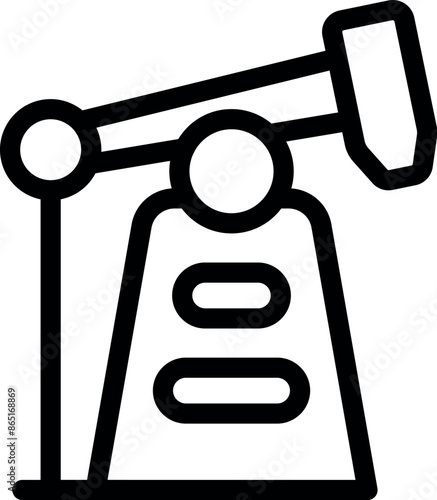 Simple icon of an oil pump jack extracting crude oil from the ground