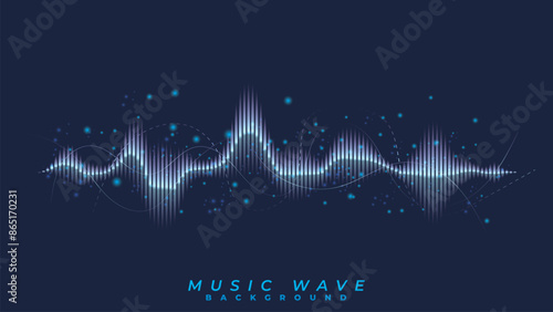 Abstract music equalizer sound wave vector illustration with neon color gradient